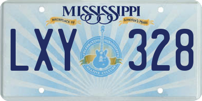 MS license plate LXY328