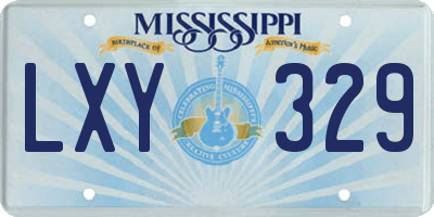 MS license plate LXY329