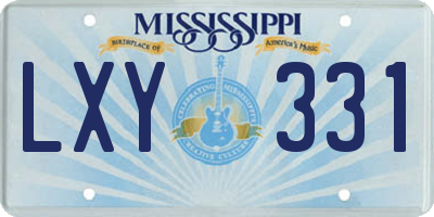 MS license plate LXY331