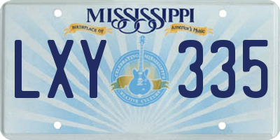 MS license plate LXY335