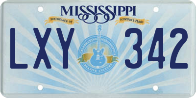 MS license plate LXY342