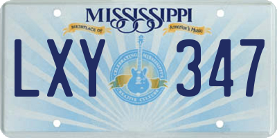 MS license plate LXY347