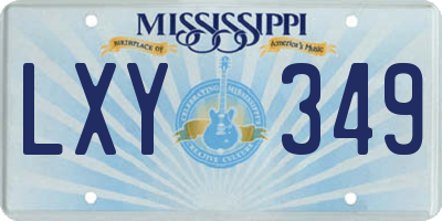 MS license plate LXY349