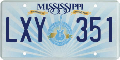 MS license plate LXY351