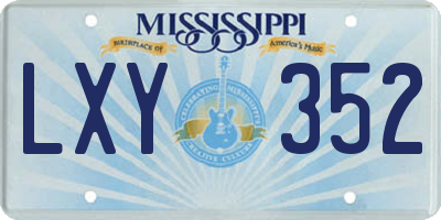 MS license plate LXY352