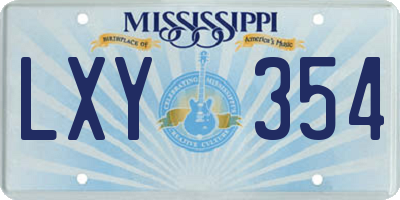 MS license plate LXY354