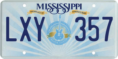 MS license plate LXY357