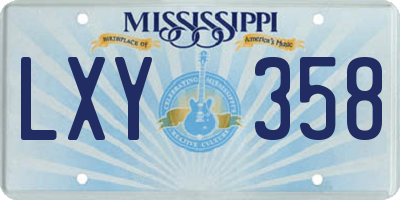 MS license plate LXY358