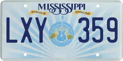 MS license plate LXY359