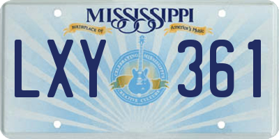 MS license plate LXY361