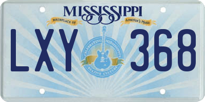 MS license plate LXY368