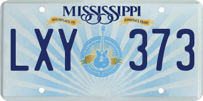 MS license plate LXY373