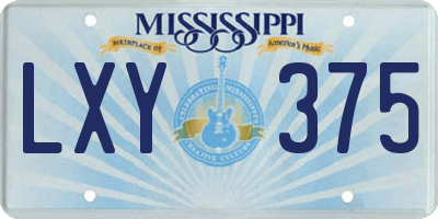 MS license plate LXY375
