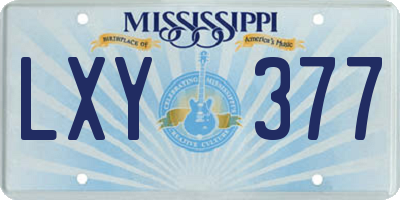MS license plate LXY377