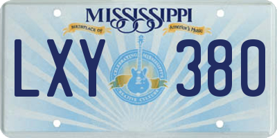 MS license plate LXY380