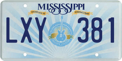 MS license plate LXY381