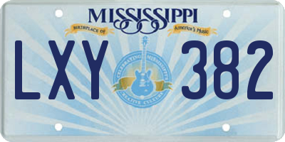 MS license plate LXY382