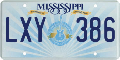 MS license plate LXY386