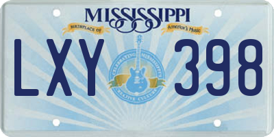 MS license plate LXY398