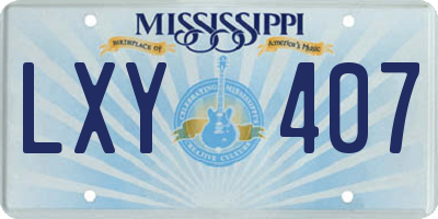 MS license plate LXY407