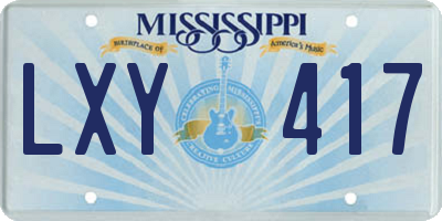 MS license plate LXY417