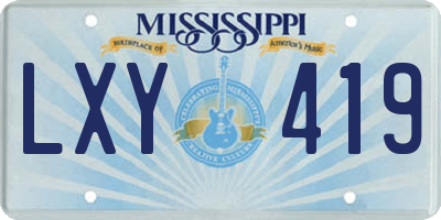 MS license plate LXY419
