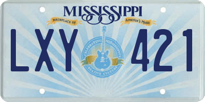MS license plate LXY421