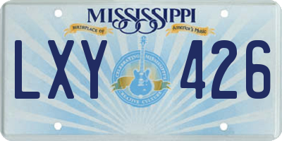 MS license plate LXY426
