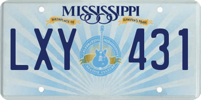 MS license plate LXY431