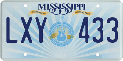 MS license plate LXY433