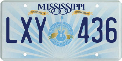 MS license plate LXY436