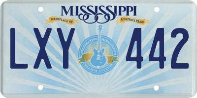 MS license plate LXY442