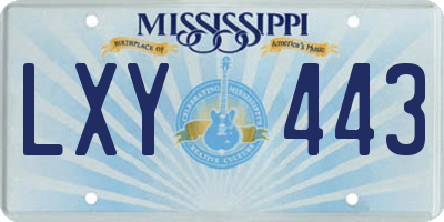MS license plate LXY443