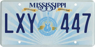 MS license plate LXY447
