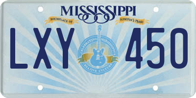 MS license plate LXY450