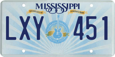 MS license plate LXY451