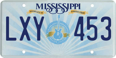 MS license plate LXY453