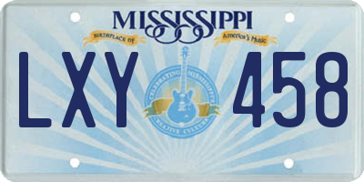 MS license plate LXY458