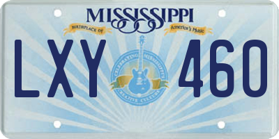 MS license plate LXY460