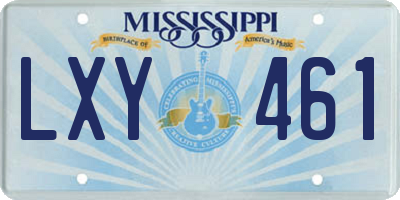 MS license plate LXY461