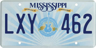 MS license plate LXY462