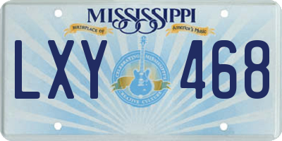 MS license plate LXY468