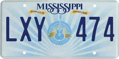 MS license plate LXY474