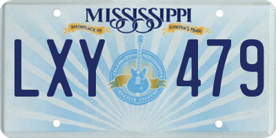 MS license plate LXY479