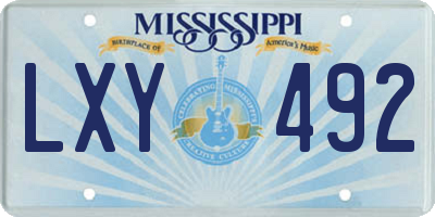 MS license plate LXY492