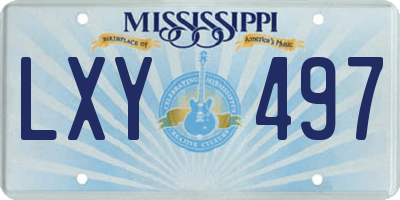 MS license plate LXY497