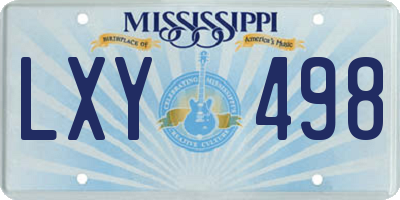 MS license plate LXY498