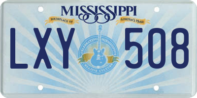 MS license plate LXY508