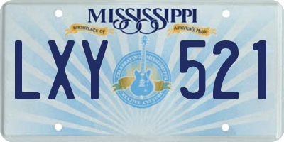 MS license plate LXY521