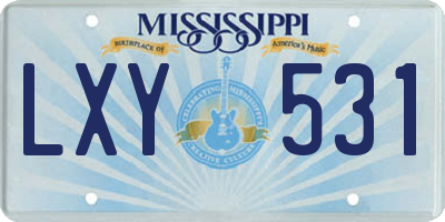 MS license plate LXY531
